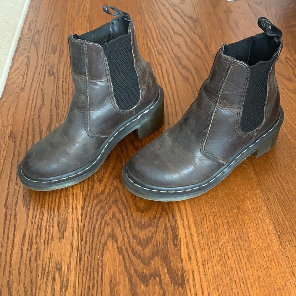 Dr. Martens Brown Cadence Heeled Slip-On Chelsea Ankle Boots Size 6 / EU 37